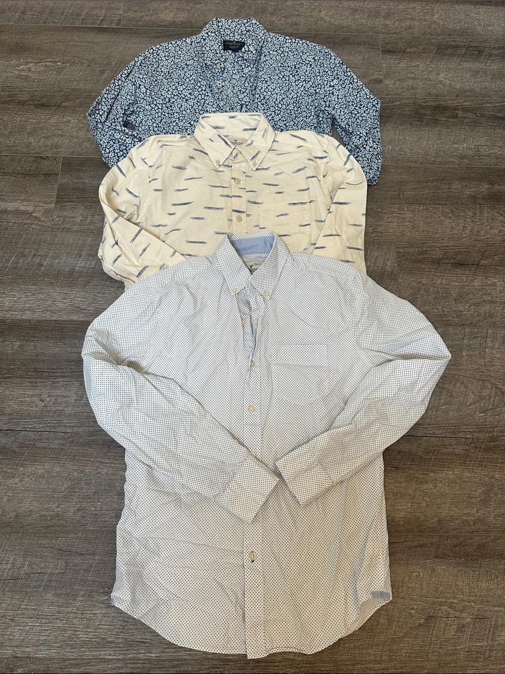 Men's Button-Down Shirt - Light Blue Pattern